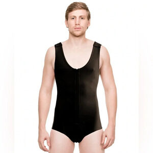 Isavella Male Comprexxwear Medical Grade Black Brief with Zipper Body Suit